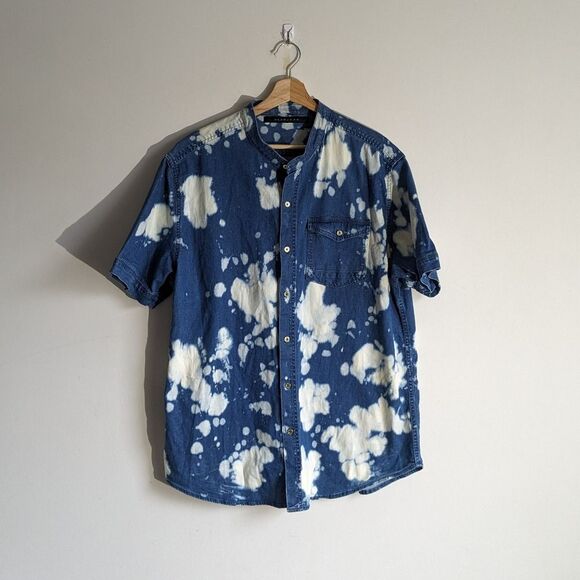 Sean John Denim Tie Dye Button Down Shirt Women's Size 2X - Picture 1 of 5